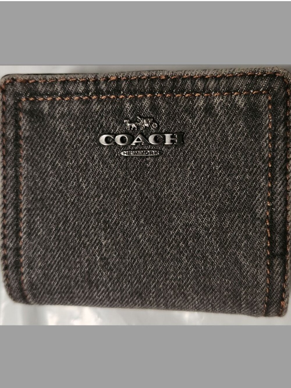 Coach Snap Wallet Gray Denim and Leather - NWT